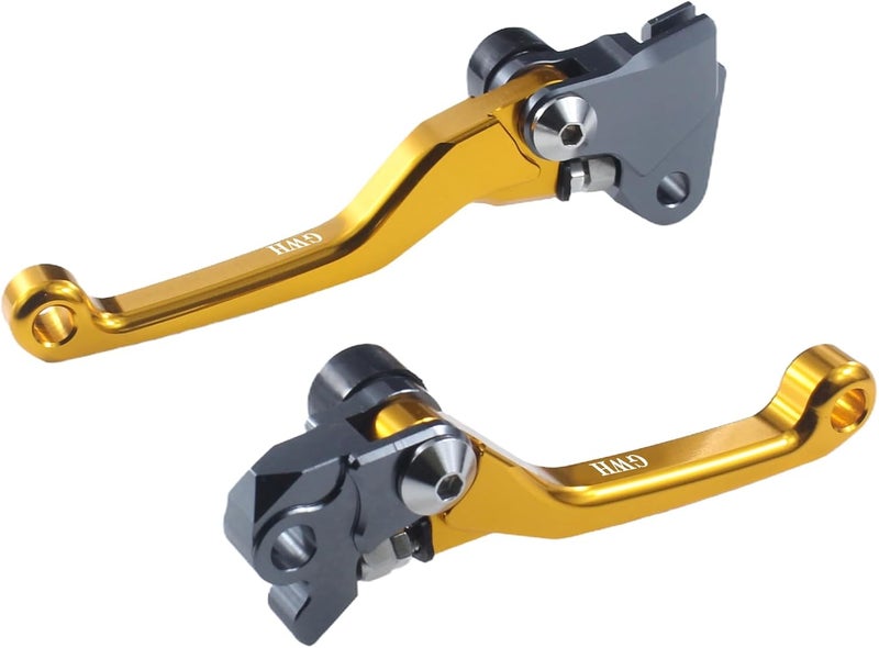 Adsspro Motorcycle Brake Clutch Lever Handle CNC Aluminum for RMZ250 05-06 YZ125 YZ250 01-07 YZ250F 01-06 YZ426F YZ450F 01-07 KX125 06-08 KX250 05-08 KX250F 05-12 KX450F 06-12 Dirt Pit Bike（Gold - Image 1